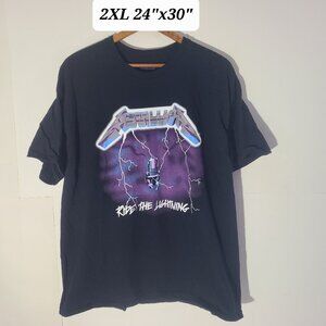 Metallica Ride the Lightning Men's Black 2XL T-Shirt Thrash Metal
